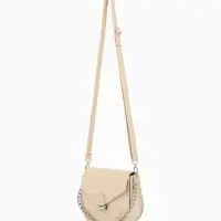 Сумка женская мессенджер TEXTURA на клапане, 17&times;10&times;18 см, бежевая