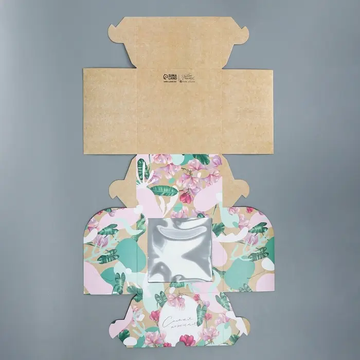 Коробка для капкейков, кондитерская упаковка двухсторонняя, 4 ячейки «Самая нежная», 16 х 16 х 10 см Коробка для капкейков, кондитерская упаковка двухсторонняя, 4 ячейки «Самая нежная», 16 х 16 х 10 см