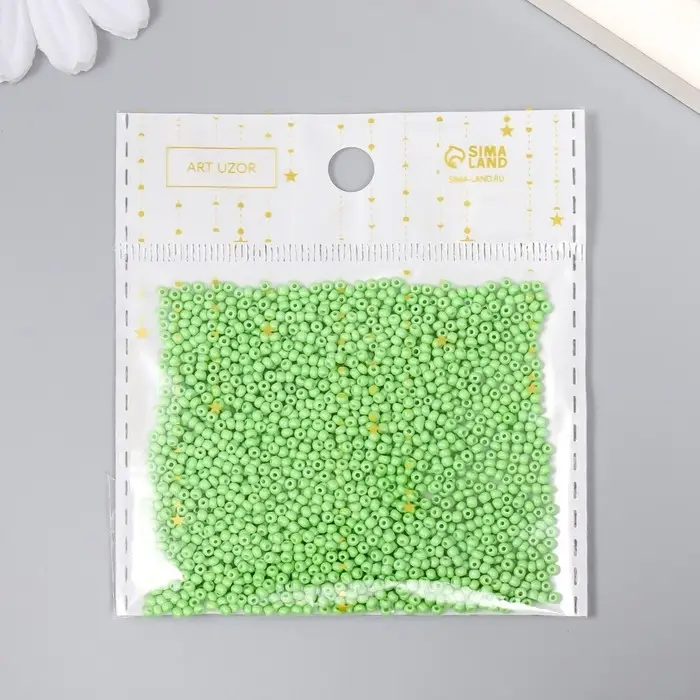Бисер стекло 12/0  Бисер стекло 12/0 "Зелёная мята" 15 гр