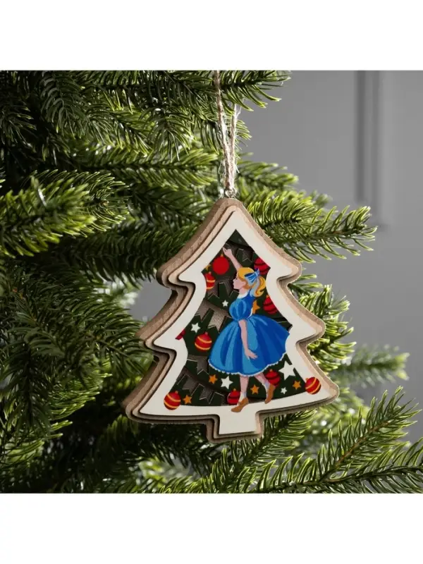 Подвеска световая &laquo;Девочка с игрушками&raquo;, 11&times;12 см, от батареек LR41&times;3, свечение тёплое белое