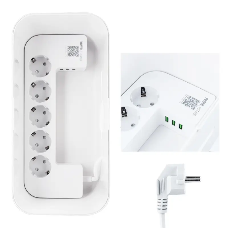 Сетевой фильтр на 5 розеток + 3 USB 2M 2500W SE5334 (SN5311) LDNIO универсальная розетка