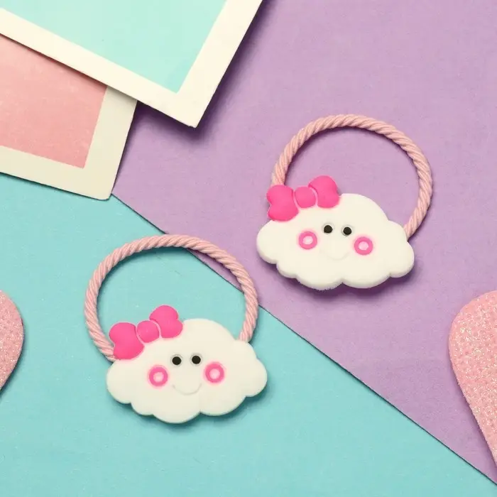 Резинка для волос  Резинка для волос "Крошка" (набор 2 шт) облачко,3 см, розовый