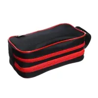 Пенал школьный Calligrata Black &laquo;Чёрно-красный&raquo;, мягкий, 2 отделения, 100&times;220&times;70 мм, объёмный, с ручкой