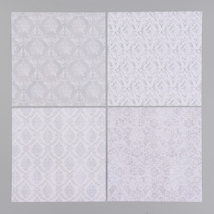 Набор бумаги для скрапбукинга 12 листов 12 дизайнов Набор бумаги для скрапбукинга 12 листов 12 дизайнов "Дамаск" 160 гр 15,2х15,2 см