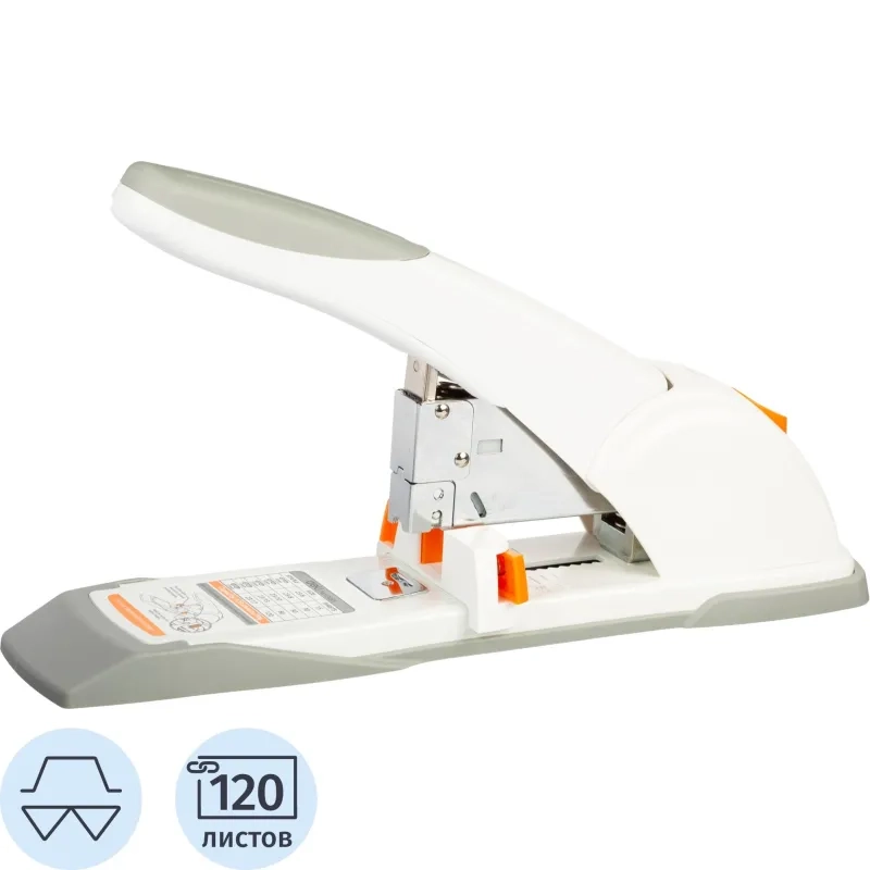 Степлер мощный Deli N23/6-23/17 до 120 листов, в картонной уп., белый