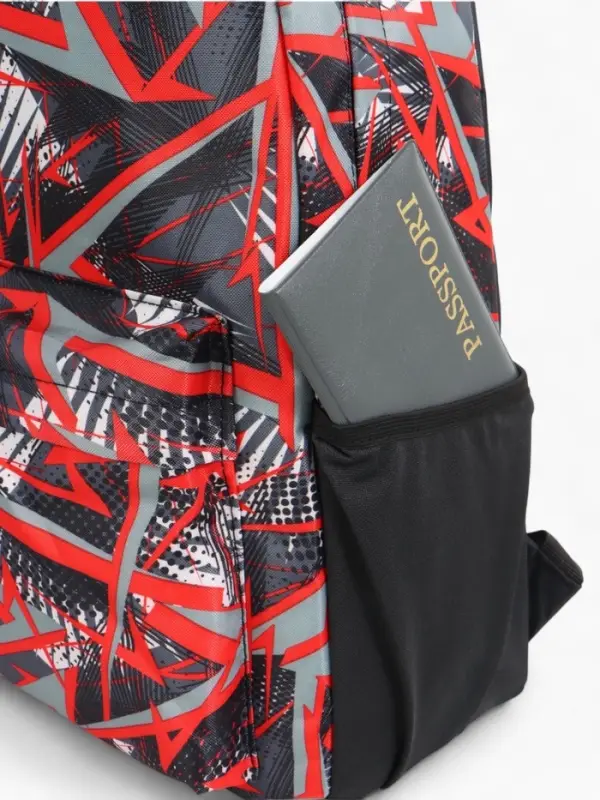 Рюкзак школьный на молнии, с карманами, с принтом, 30&times;13&times;42 см, чёрный