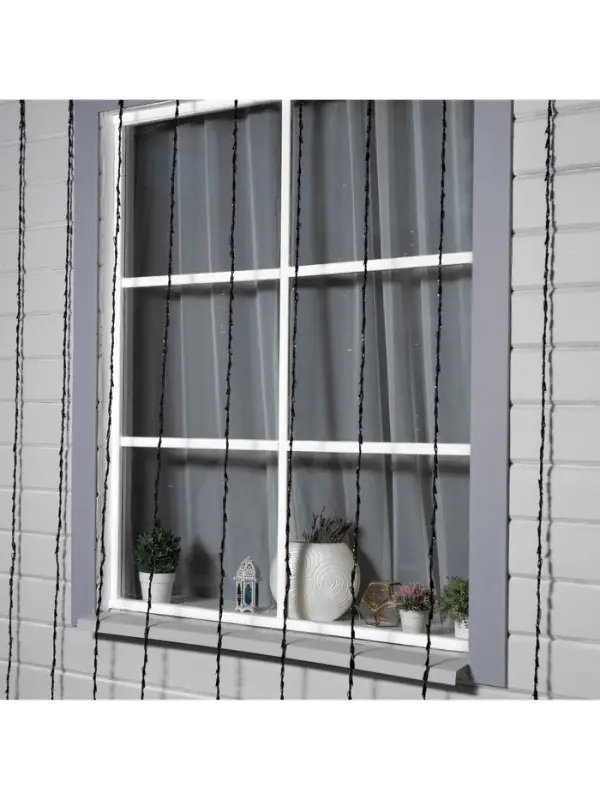 Гирлянда &laquo;Водопад&raquo; 2&times;3 м, IP44, УМС, тёмная нить, 800 LED, свечение белое, 8 режимов, 220 В