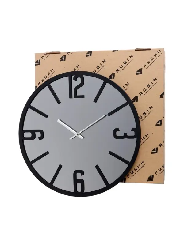 Часы настенные, интерьерные, бесшумные, d-40 см, металл с зеркалом