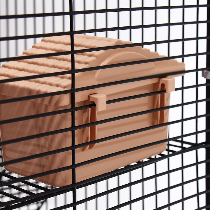 Клетка для грызунов Клетка для грызунов "Пижон" №11, 4 этажа, разборная, 42 х 30 х 65 см (+2 домика,2 колеса,миска), беж