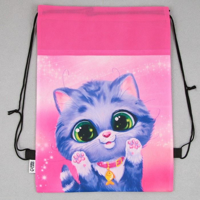 Мешок для обуви «Милый котёнок» нетканное полотно, размер 30 х 40 см Мешок для обуви «Милый котёнок» нетканное полотно, размер 30 х 40 см