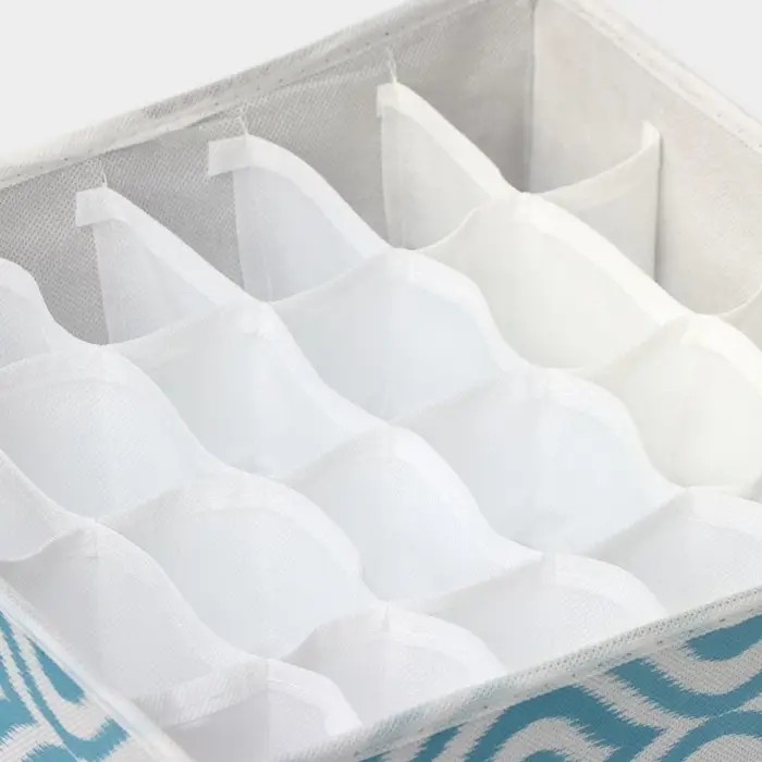 Органайзер для хранения белья Доляна &laquo;Лагуна&raquo;, 24 ячейки, 30&times;30&times;10 см, бирюзовый