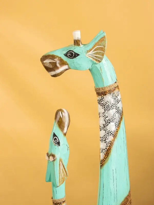 Сувенир "Жирафы" дерево 20х15х100 см, цв. бирюзовый