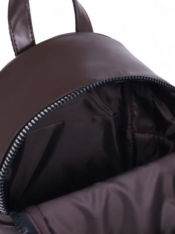 Рюкзак-мини женский на молнии, с карманом, размер 21&times;12&times;27 см, коричневый