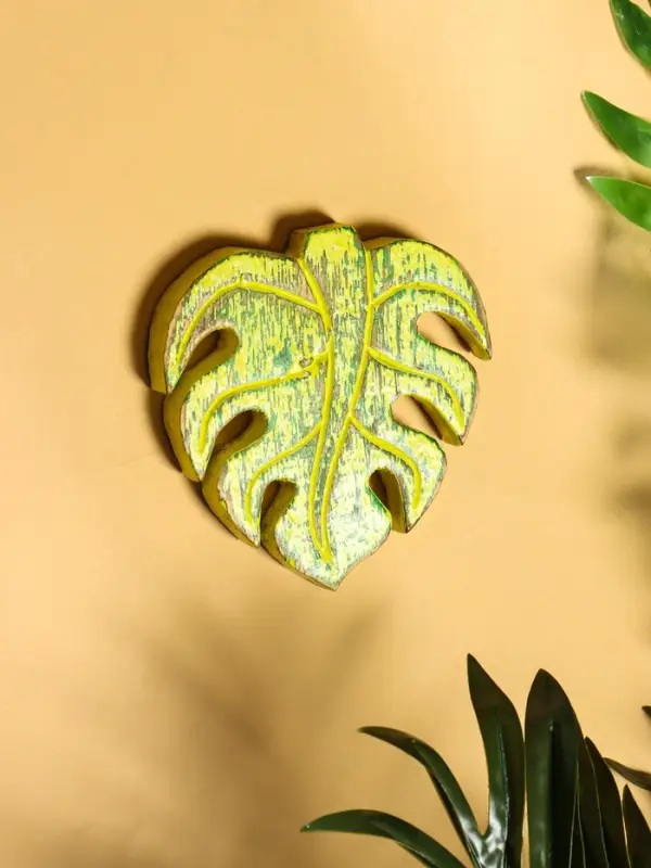 Панно &laquo;Лист&raquo;, 12&times;13&times;1 см, дерево, зелёное