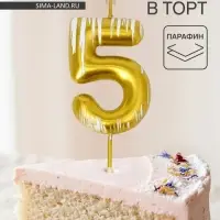 Свеча для торта &laquo;Легенда&raquo;, цифра 5