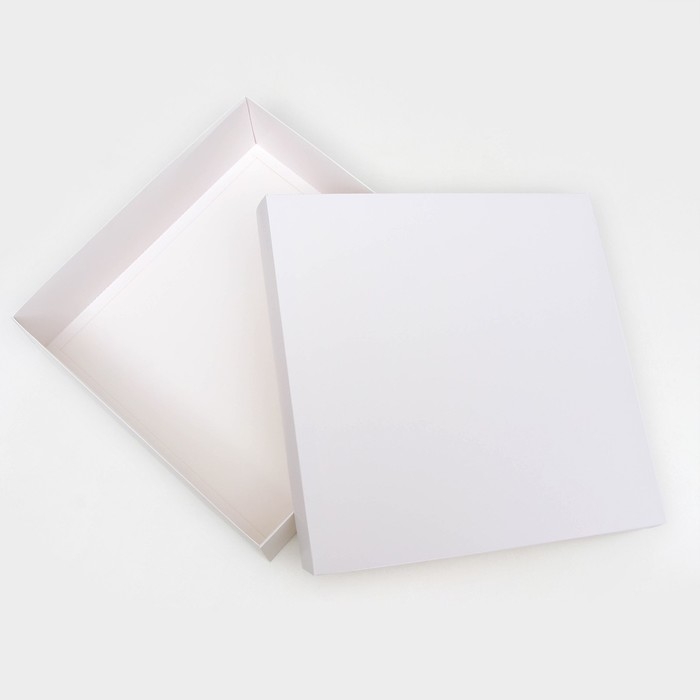 Коробка подарочная складная, упаковка, крышка-дно, белая, 30 х 30 х 8 см Коробка подарочная складная, упаковка, крышка-дно, белая, 30 х 30 х 8 см