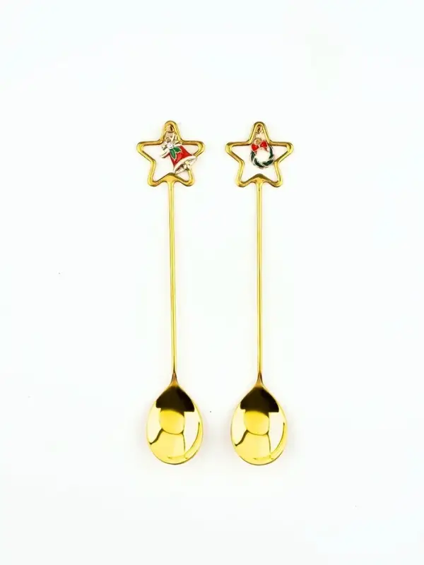 Ложки с подвесами новогодние «Тепла и уюта», подарочный набор 2 шт., 15.8×2.5 см Ложки с подвесами новогодние «Тепла и уюта», подарочный набор 2 шт., 15.8×2.5 см