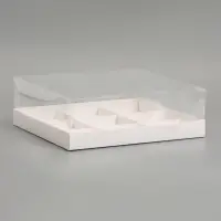 Коробка для муссовых пирожных 9 штук 30&times;30&times;8, Белый