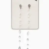 Серьги на леске "Капля росы", цвет белый в серебре