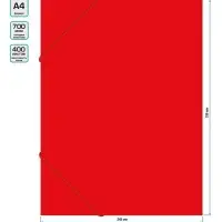 Папка-короб на резинке А4, 700 мкм, корешок 40 мм, Calligrata, пластик, красная, до 300 листов