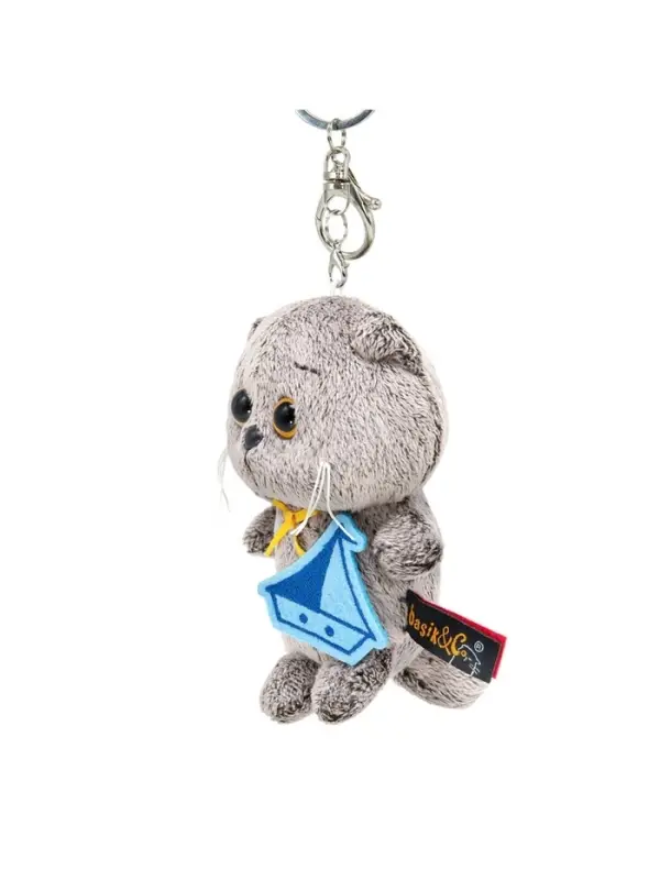 Мягкая игрушка - брелок &laquo;Кот Басик&raquo; с корабликом, 12 см