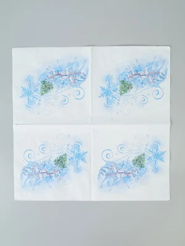 Салфетки бумажные двухслойные «Три белых коня», 33х33, 20 шт