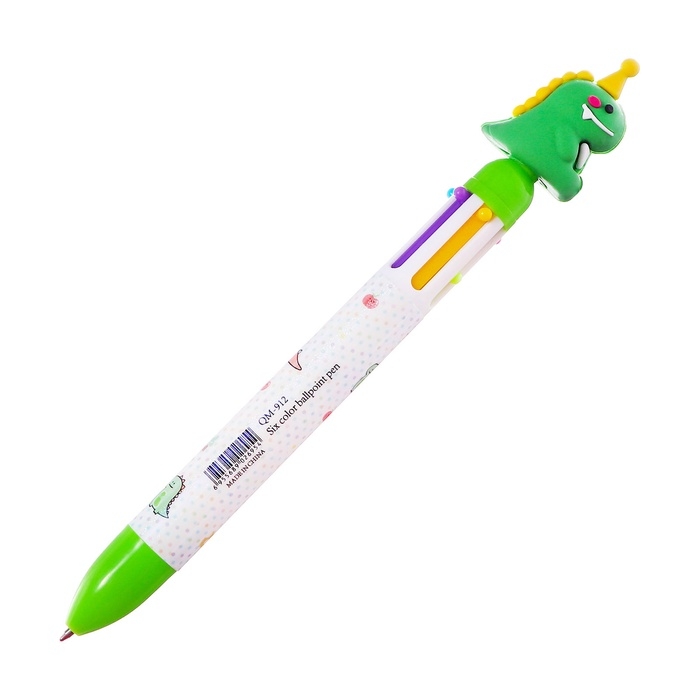 Многоцветная шариковая ручка Calligrata Многоцветная шариковая ручка Calligrata "Дракон" автоматическая, 6-ти цветная, подарочная, зелёная