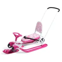 Снегокат «Котики», с родительской ручкой, со спинкой, розовый, ТС6-СЛ/К Snow Cat Снегокат «Котики», с родительской ручкой, со спинкой, розовый, ТС6-СЛ/К Snow Cat