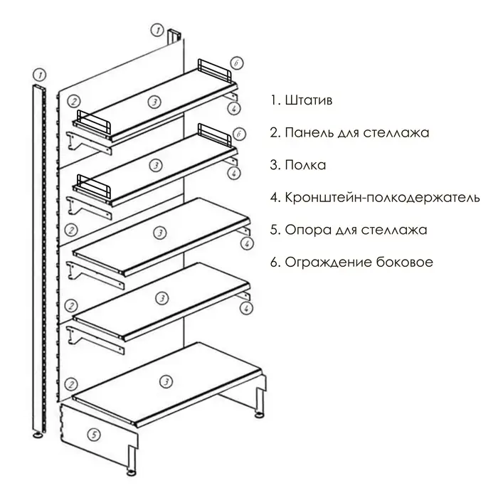 Ограждение small боковое для полки 400, H=50 мм, ЦИНК
