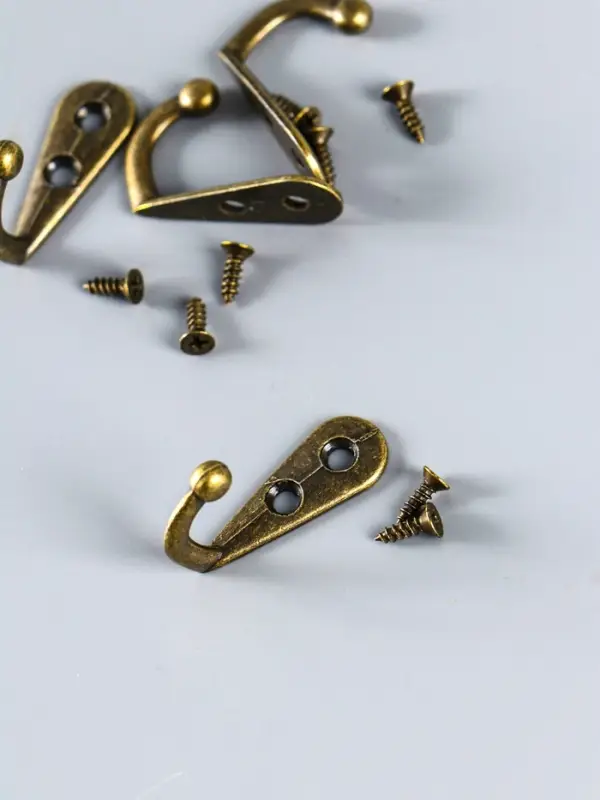 Крючок для ключниц декоративный &laquo;Простой&raquo;, под бронзу, (набор 4 шт.), 3&times;1.8 см