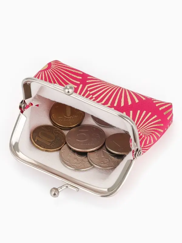 Кошелёк-монетница на фермуаре, 9&times;1.5&times;6.5 см, МИКС