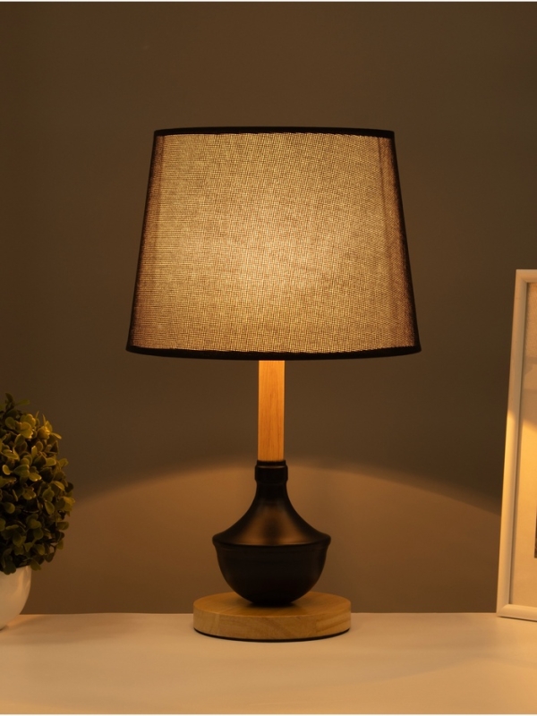 Лампа настольная BayerLux ЭКО "Тамара" 1х40Вт Е27 коричневый/черный 26х26х44см