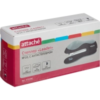 Степлер Attache leader до 15 листов, черный/серый, №10 антистеп