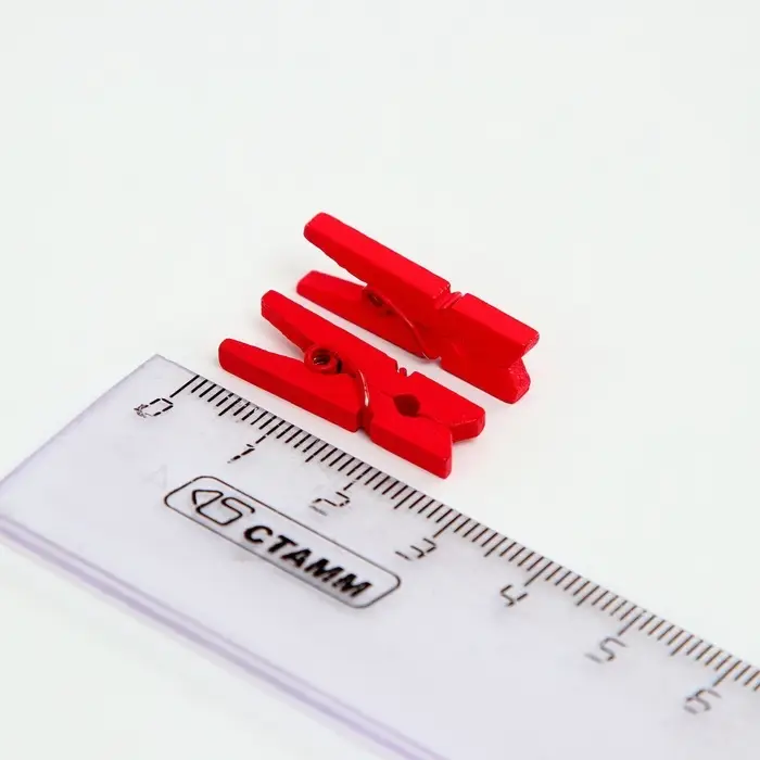 Прищепки для декора, набор 50 шт., красные &mdash; 2.5 см