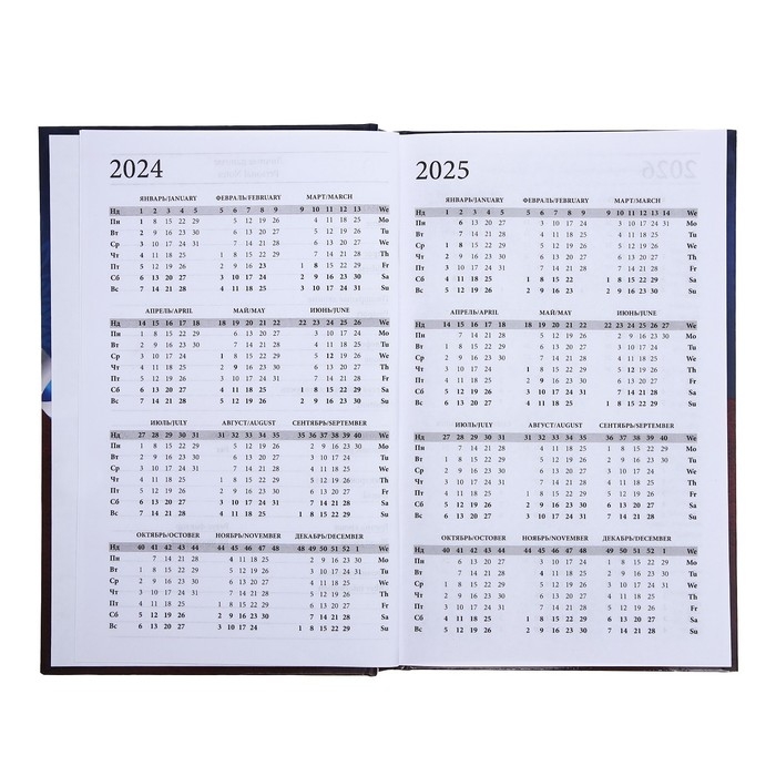 Ежедневник недатированный А5, 128 листов Ежедневник недатированный А5, 128 листов "ГЕРБ РФ", твёрдая обложка, глянцевая ламинация, сине-красный