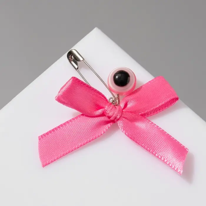 Булавка-оберег «Для дочки», 3 см, розовая в серебре