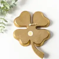 Панно настенное полистоун &laquo;Зеркальный клевер&raquo;, под золото, 15.5&times;2.2&times;21 см