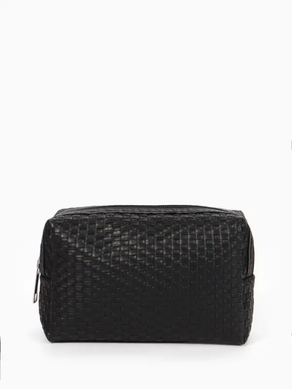 Косметичка дор Плетенка, 16*5*10, отдел на молнии, черный