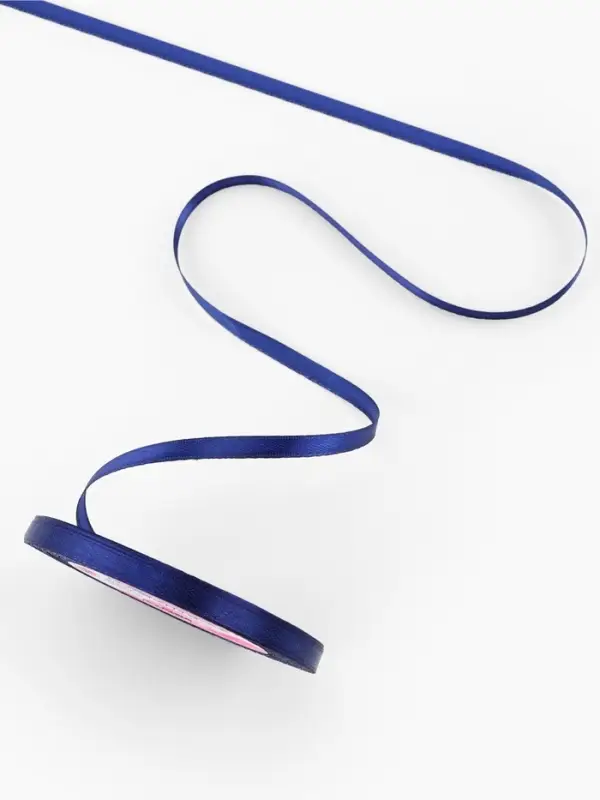 Лента атласная, 6 мм, 23±1 м, синяя №120 Лента атласная, 6 мм, 23±1 м, синяя №120