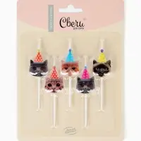 Набор свечей для торта «Котики», 6 см, 5 шт Набор свечей для торта «Котики», 6 см, 5 шт