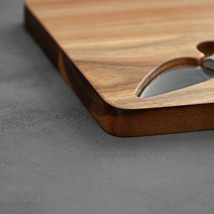 Набор для подачи сыра Magistro Bottle, 3 ножа, 48×17×1,5 см, акация Набор для подачи сыра Magistro Bottle, 3 ножа, 48×17×1,5 см, акация