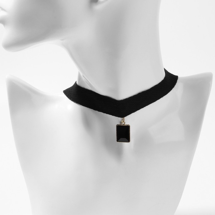 Чокер «Стиль джинс» прямоугольник, цвет чёрный в золоте, 30 см Чокер «Стиль джинс» прямоугольник, цвет чёрный в золоте, 30 см