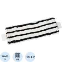 Насадка МОП плоск 40х16 см микроф+жестк абр ухо+карм бел с черн пол MF2126