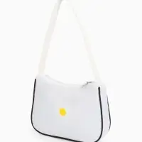 Сумка молодёжная на молнии, с принтом, 24&times;6.5&times;17 см, белая