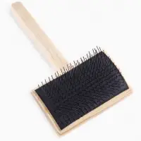 Щетка-пуходёрка деревянная ZOONIK полукруглая, большая, 85×55 см