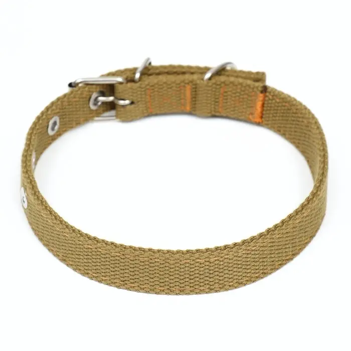 Брезентовый ошейник, 52&times;2 см, двухслойный, цвет песочный