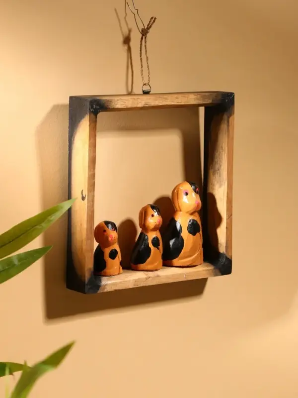 Сувенир интерьерный &laquo;Собаки в рамке&raquo;, 19&times;19 см, дерево