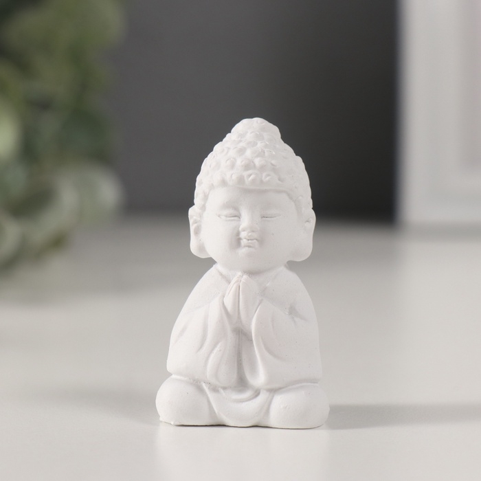 Сувенир полистоун Сувенир полистоун "Будда - медитация" белый 2х3х5,5 см