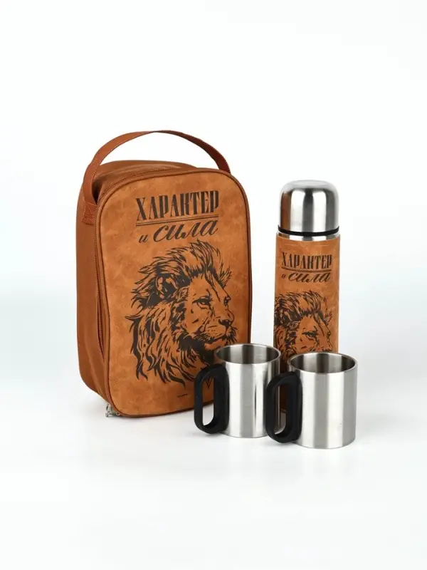 Набор "Характер и сила", термос 500 мл, кружка 2 шт