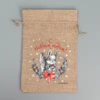 Мешочек новогодний подарочный с термонаклейкой &laquo;Белочка&raquo;, 16&times;24 см &plusmn; 1.5 см